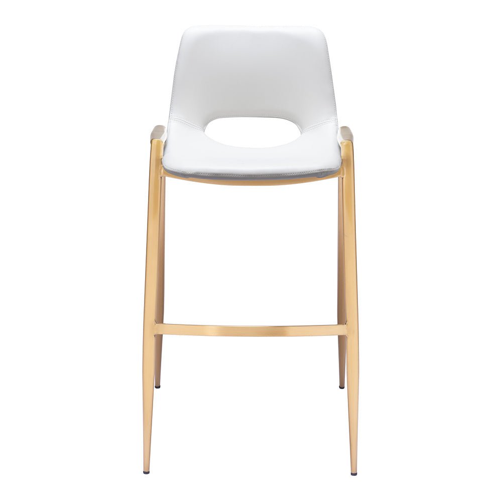 Banco Alto para Comedor de Empresa - ZUO DESI 53x55 109556 - Varios Colores - Asiento y Respaldo Tapizados en Piel Sintética - 109556 - Zuo - NOGAL BEAT - Banco Comercial