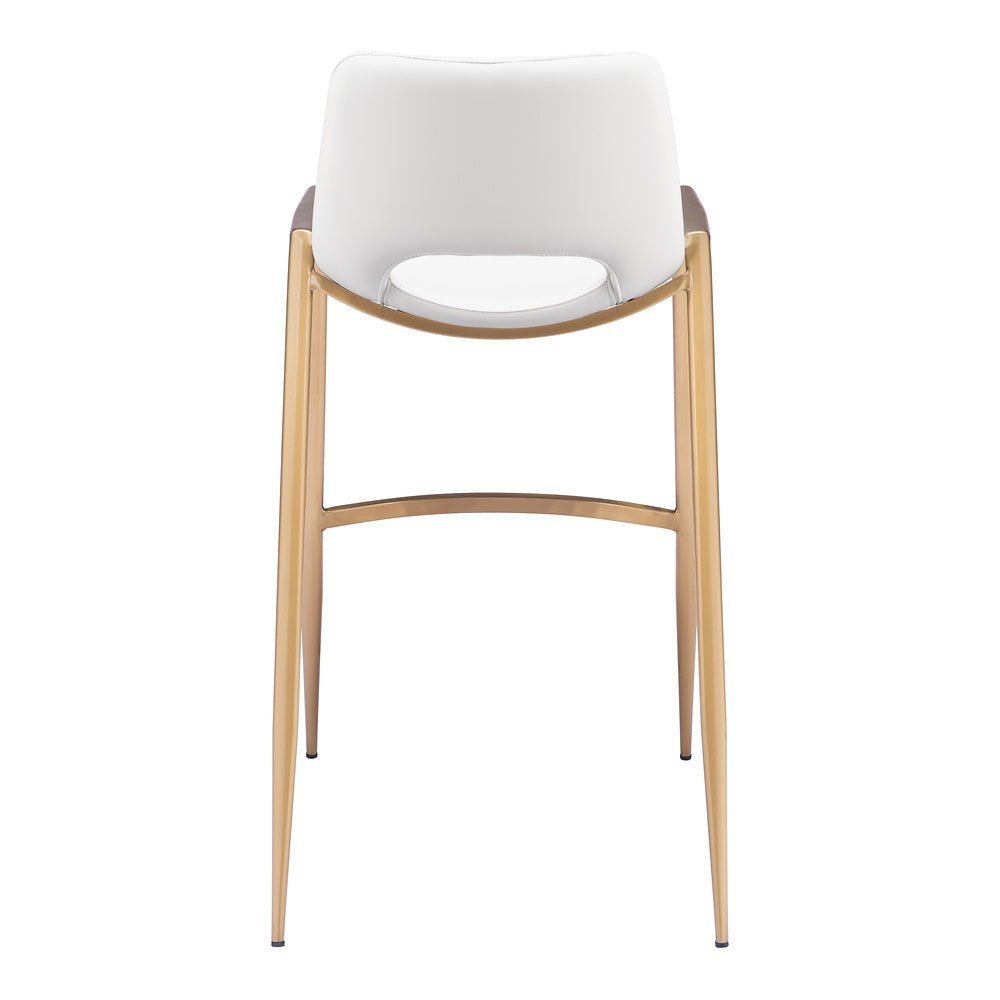 Banco Alto para Comedor de Empresa - ZUO DESI 53x55 109556 - Varios Colores - Asiento y Respaldo Tapizados en Piel Sintética - 109556 - Zuo - NOGAL BEAT - Banco Comercial