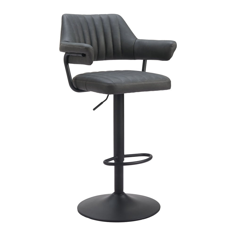 Banco Alto para Pub - ZUO ERRET - Varios Colores - Asiento y Respaldo Tapizados en Piel Sintética - 110305 - Zuo - NOGAL BEAT - Banco Comercial