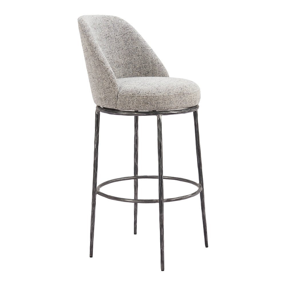 Banco Alto para Pub - ZUO NORDHAVN - Varios Colores - Asiento y Respaldo Tapizados en Tejido Texturizado - 110273 - Zuo - NOGAL BEAT - Banco Comercial