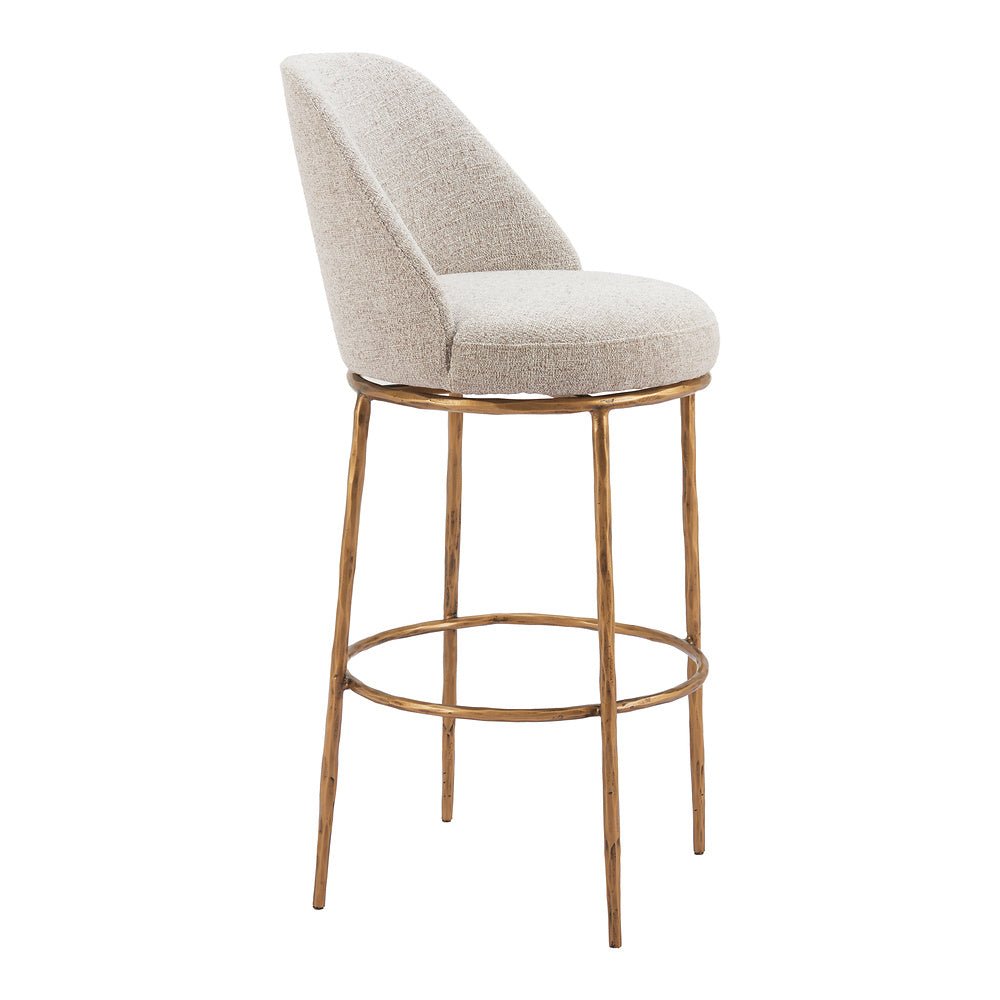 Banco Alto para Pub - ZUO NORDHAVN - Varios Colores - Asiento y Respaldo Tapizados en Tejido Texturizado - 110271 - Zuo - NOGAL BEAT - Banco Comercial