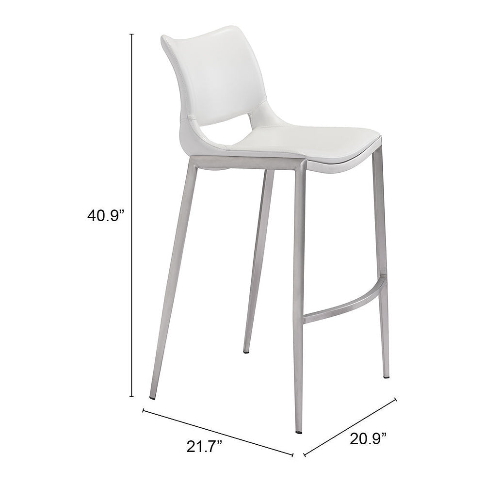 Banco Alto para Restaurante - ZUO ACE 53x55 101283 - Varios Colores - Asiento y Respaldo Tapizados en Piel Sintética - 101283 - Zuo - NOGAL BEAT - Banco Comercial