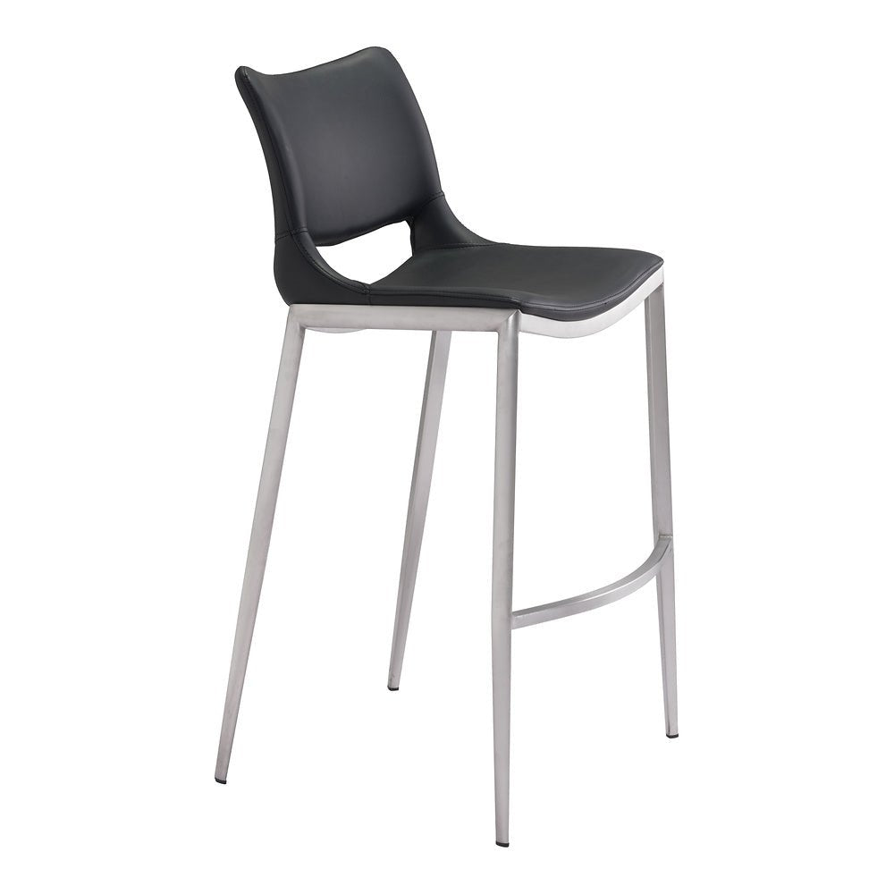 Banco Alto para Restaurante - ZUO ACE 53x55 101284 - Varios Colores - Asiento y Respaldo Tapizados en Piel Sintética - 101284 - Zuo - NOGAL BEAT - Banco Comercial