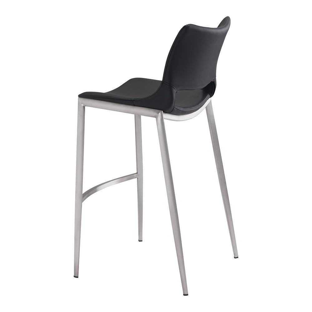 Banco Alto para Restaurante - ZUO ACE 53x55 101284 - Varios Colores - Asiento y Respaldo Tapizados en Piel Sintética - 101284 - Zuo - NOGAL BEAT - Banco Comercial