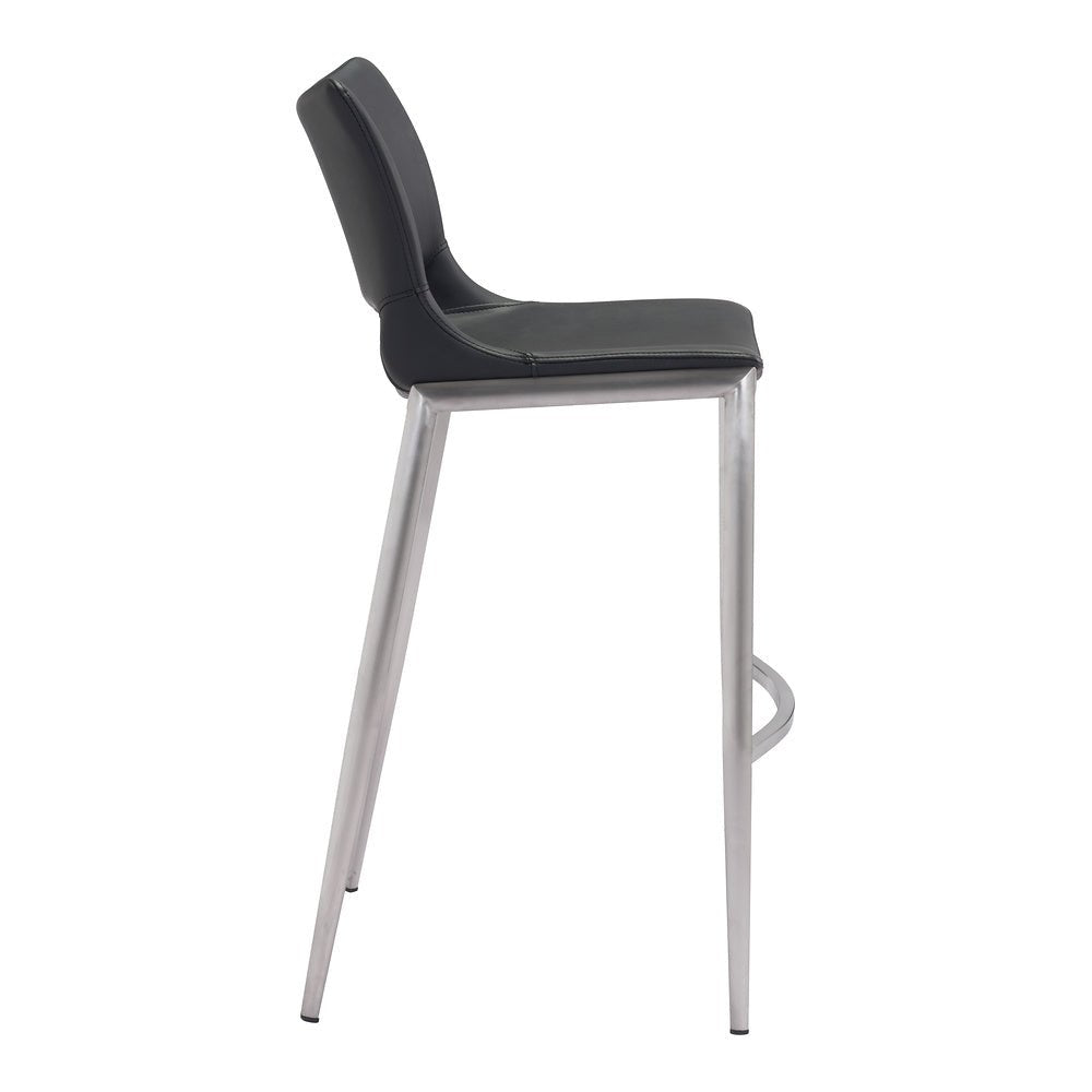Banco Alto para Restaurante - ZUO ACE 53x55 101284 - Varios Colores - Asiento y Respaldo Tapizados en Piel Sintética - 101284 - Zuo - NOGAL BEAT - Banco Comercial