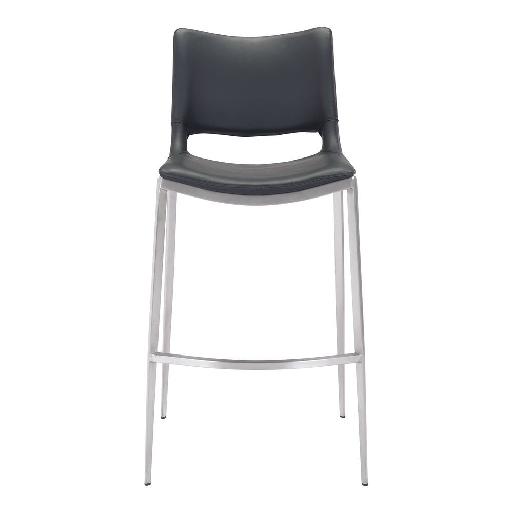 Banco Alto para Restaurante - ZUO ACE 53x55 101284 - Varios Colores - Asiento y Respaldo Tapizados en Piel Sintética - 101284 - Zuo - NOGAL BEAT - Banco Comercial