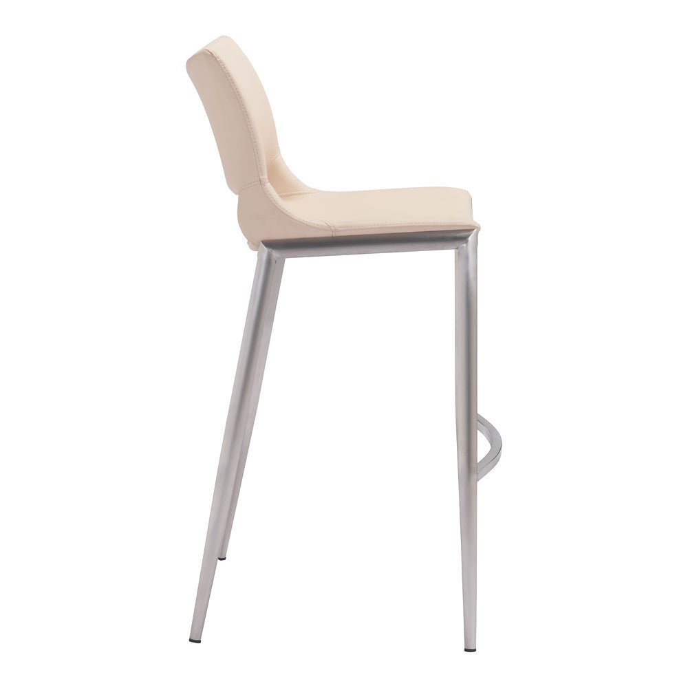 Banco Alto para Restaurante - ZUO ACE 53x55 101285 - Varios Colores - Asiento y Respaldo Tapizados en Piel Sintética - 101285 - Zuo - NOGAL BEAT - Banco Comercial