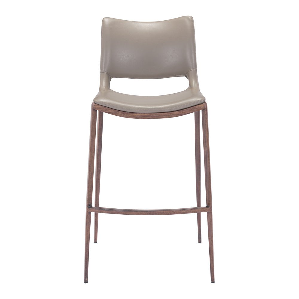 Banco Alto para Restaurante - ZUO ACE 53x55 101286 - Varios Colores - Asiento y Respaldo Tapizados en Piel Sintética - 101286 - Zuo - NOGAL BEAT - Banco Comercial