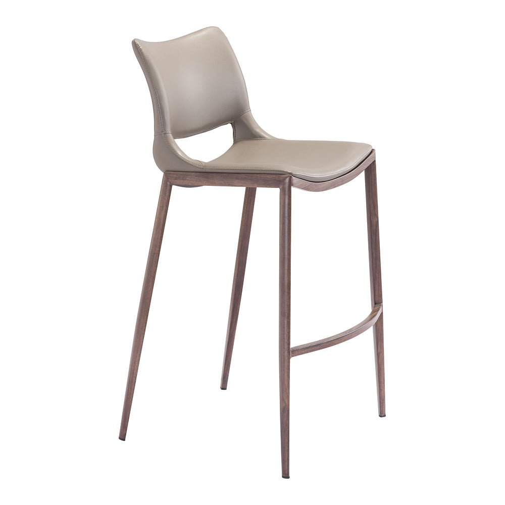 Banco Alto para Restaurante - ZUO ACE 53x55 101286 - Varios Colores - Asiento y Respaldo Tapizados en Piel Sintética - 101286 - Zuo - NOGAL BEAT - Banco Comercial