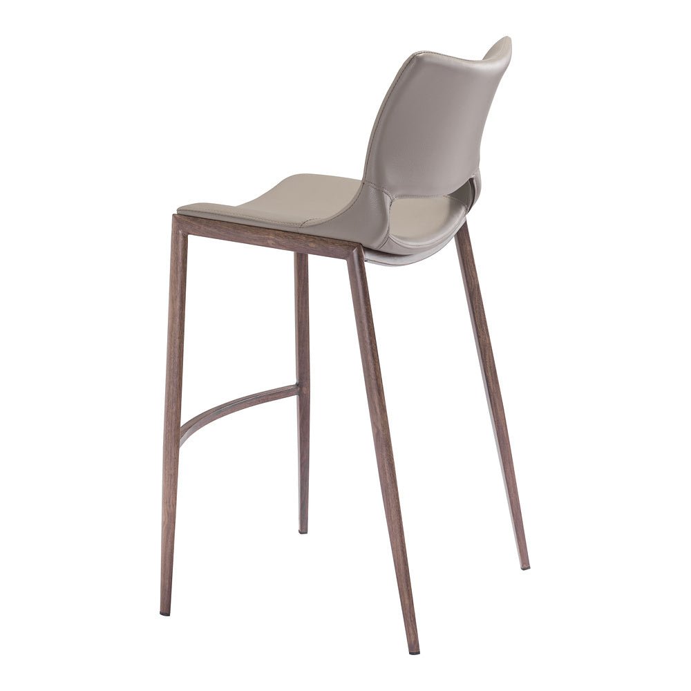 Banco Alto para Restaurante - ZUO ACE 53x55 101286 - Varios Colores - Asiento y Respaldo Tapizados en Piel Sintética - 101286 - Zuo - NOGAL BEAT - Banco Comercial