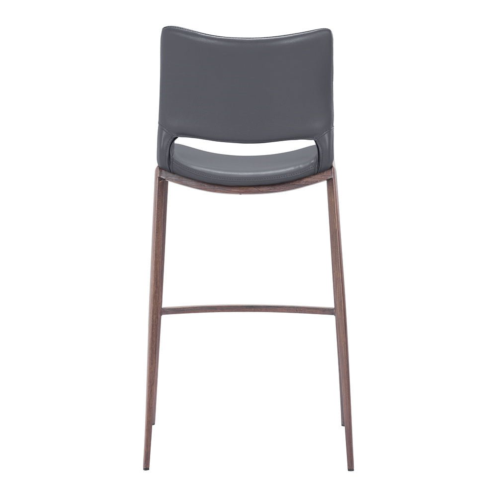 Banco Alto para Restaurante - ZUO ACE 53x55 109389 - Varios Colores - Asiento y Respaldo Tapizados en Piel Sintética - 109389 - Zuo - NOGAL BEAT - Banco Comercial