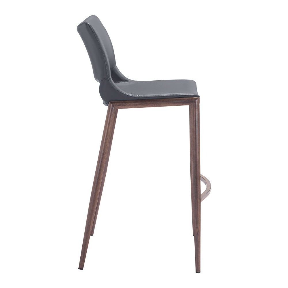 Banco Alto para Restaurante - ZUO ACE 53x55 109389 - Varios Colores - Asiento y Respaldo Tapizados en Piel Sintética - 109389 - Zuo - NOGAL BEAT - Banco Comercial