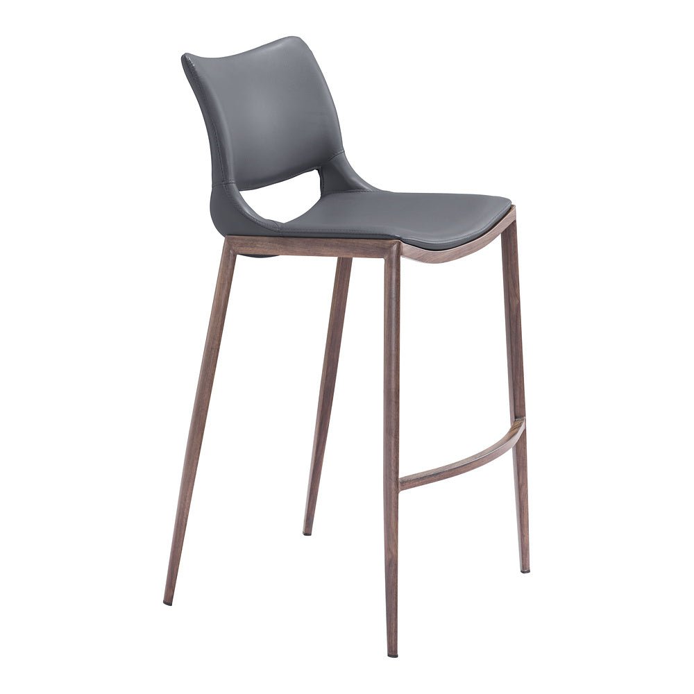 Banco Alto para Restaurante - ZUO ACE 53x55 109389 - Varios Colores - Asiento y Respaldo Tapizados en Piel Sintética - 109389 - Zuo - NOGAL BEAT - Banco Comercial