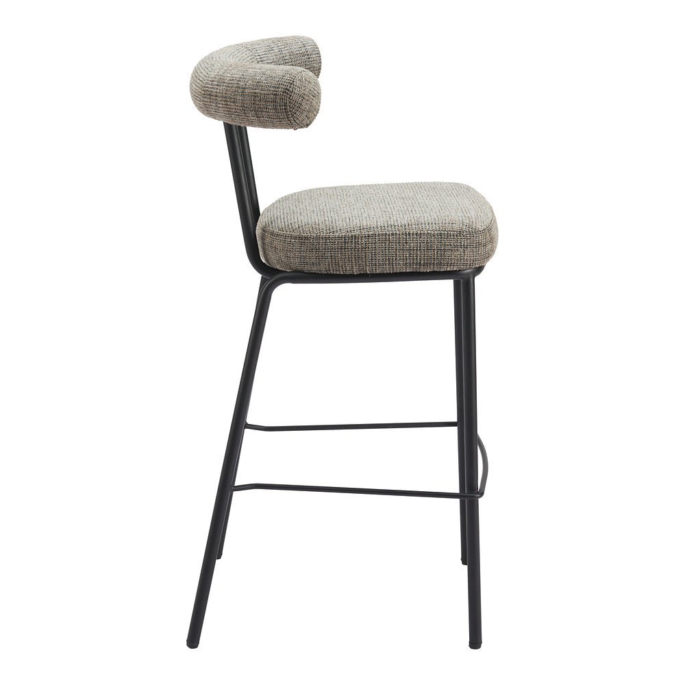 Banco Alto para Restaurante - ZUO KEDE - Verde Tweed - Asiento y Respaldo Tapizados - 110100 - Zuo - NOGAL BEAT - Banco Comercial