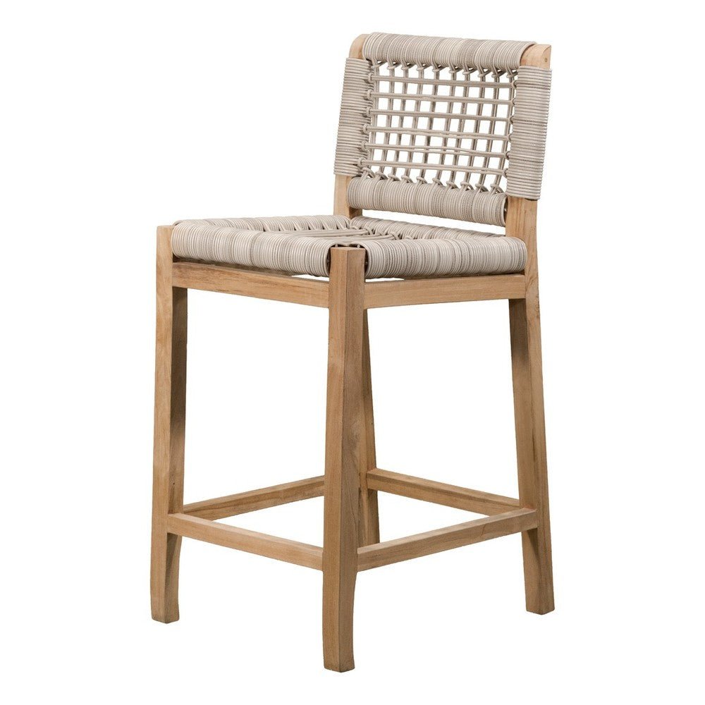 Banco Bar para Terraza - NOGAL BEAT MILANDO - Varios Colores - Madera Teca y Polyrattan - BANCO BAR MILANDO 74-104 Beige - CAMCO - NOGAL BEAT - Banco de Terraza