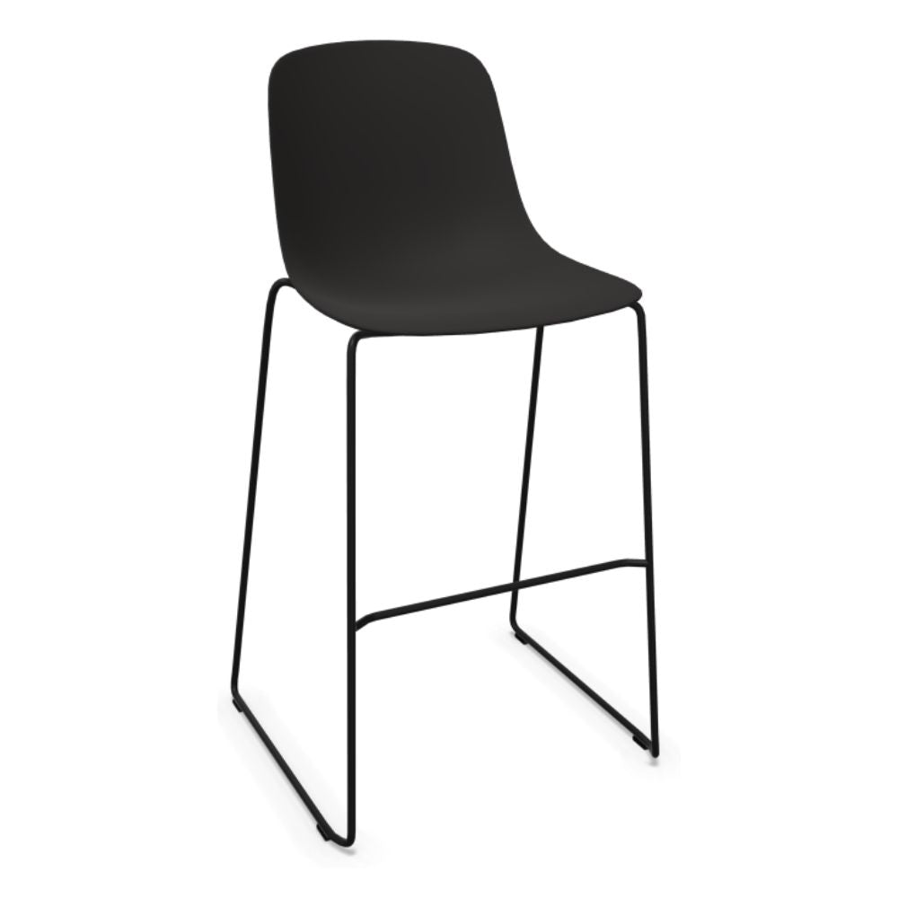 Banco INFINITI PURE LOOP MONO | Banco Bar | Trineo | Varios Colores | Carcasa Polipropileno | Interior Exterior - 113-5902H-NGO - Infiniti - NOGAL BEAT - Bancos