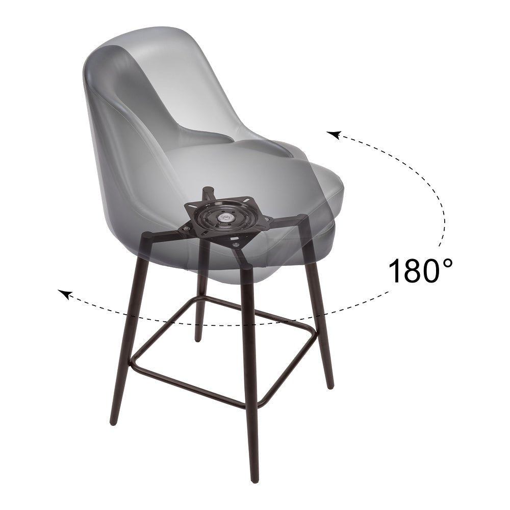 Banco Mostrador para Bar y Barra - ZUO KEPPEL - Varios Colores - Asiento y Respaldo Tapizados en Piel Sintética - 109973 - Zuo - NOGAL BEAT - Banco Comercial