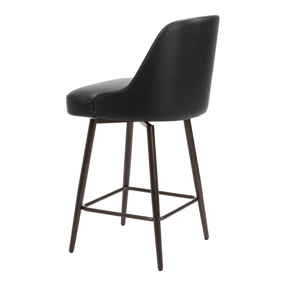 Banco Mostrador para Bar y Barra - ZUO KEPPEL - Varios Colores - Asiento y Respaldo Tapizados en Piel Sintética - 109973 - Zuo - NOGAL BEAT - Banco Comercial