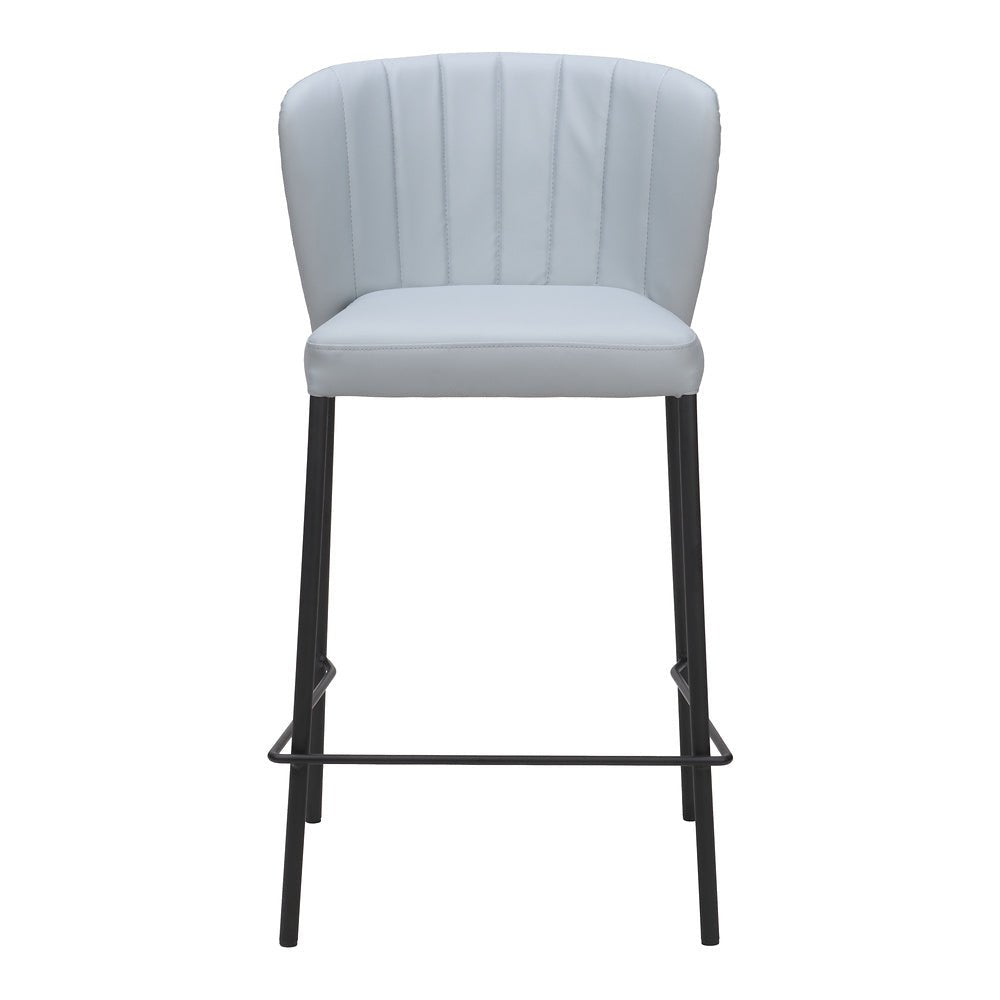 Banco Mostrador para Bar y Barra - ZUO LINZ - Varios Colores - Asiento y Respaldo Tapizados en Piel Sintética - 109781 - Zuo - NOGAL BEAT - Banco Comercial