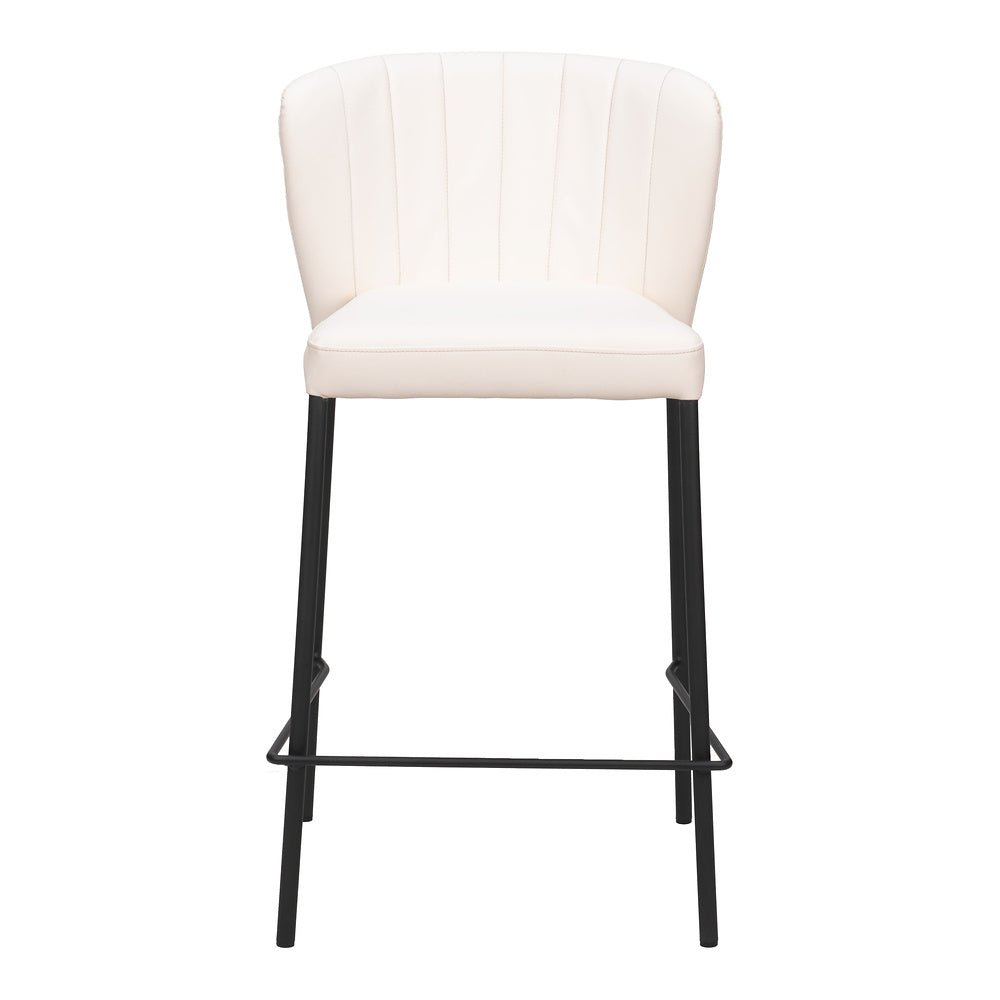 Banco Mostrador para Bar y Barra - ZUO LINZ - Varios Colores - Asiento y Respaldo Tapizados en Piel Sintética - 109780 - Zuo - NOGAL BEAT - Banco Comercial