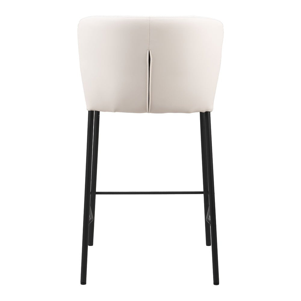 Banco Mostrador para Bar y Barra - ZUO LINZ - Varios Colores - Asiento y Respaldo Tapizados en Piel Sintética - 109780 - Zuo - NOGAL BEAT - Banco Comercial