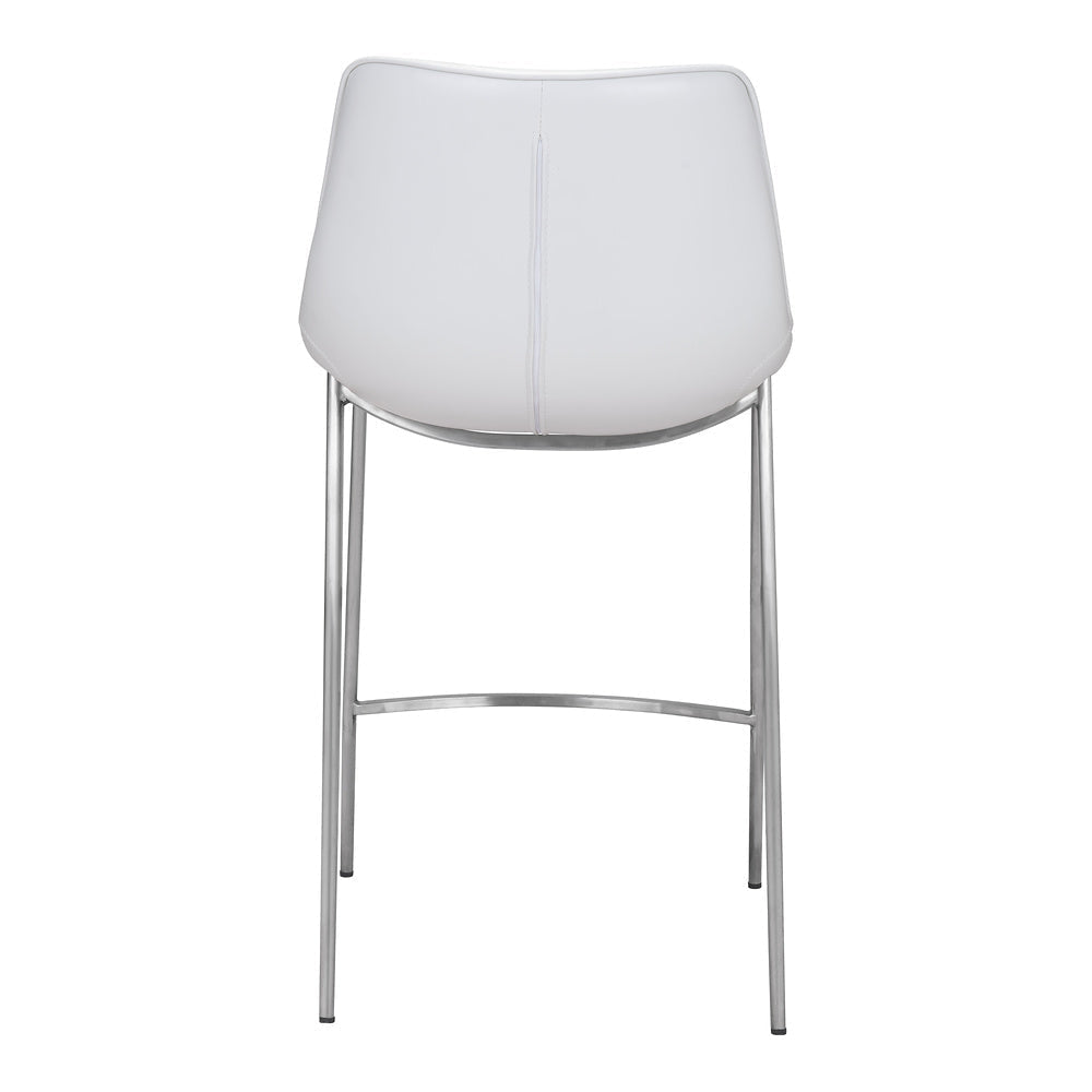Banco Mostrador para Bar y Barra - ZUO MAGNUS 53x55 101408 - Varios Colores - Asiento y Respaldo Tapizados en Piel Sintética - 101408 - Zuo - NOGAL BEAT - Banco Comercial