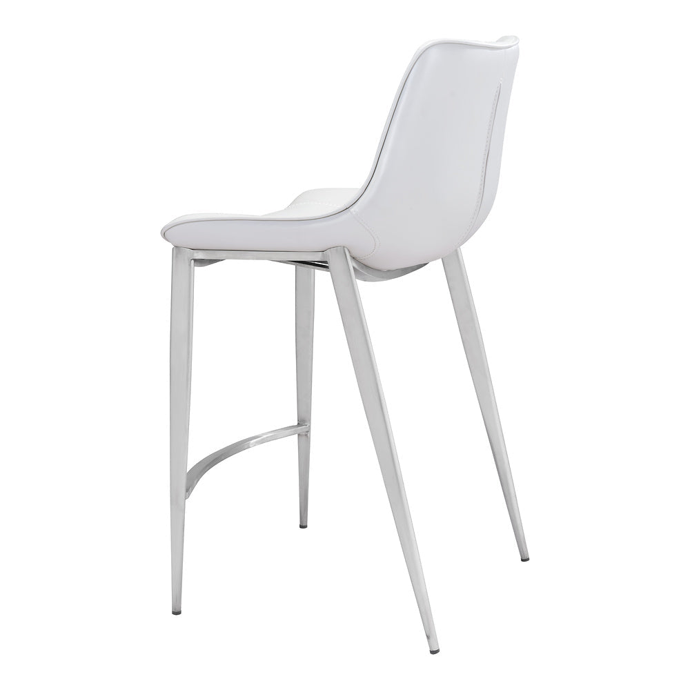 Banco Mostrador para Bar y Barra - ZUO MAGNUS 53x55 101408 - Varios Colores - Asiento y Respaldo Tapizados en Piel Sintética - 101408 - Zuo - NOGAL BEAT - Banco Comercial