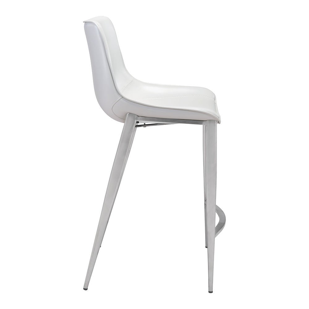 Banco Mostrador para Bar y Barra - ZUO MAGNUS 53x55 101408 - Varios Colores - Asiento y Respaldo Tapizados en Piel Sintética - 101408 - Zuo - NOGAL BEAT - Banco Comercial
