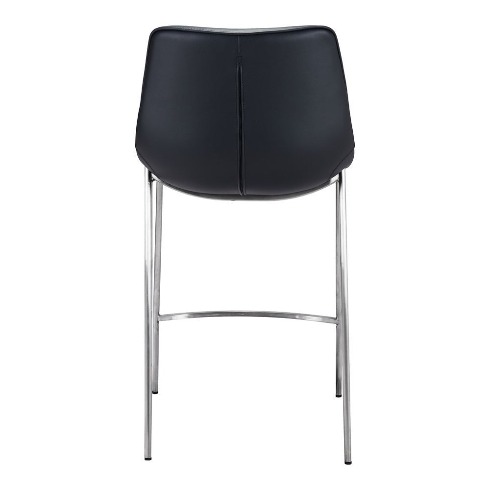 Banco Mostrador para Bar y Barra - ZUO MAGNUS 53x55 101409 - Varios Colores - Asiento y Respaldo Tapizados en Piel Sintética - 101409 - Zuo - NOGAL BEAT - Banco Comercial