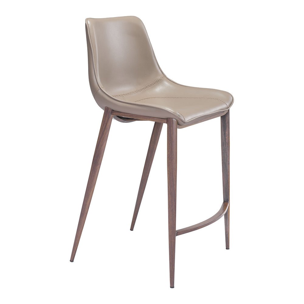 Banco Mostrador para Bar y Barra - ZUO MAGNUS 53x55 101410 - Varios Colores - Asiento y Respaldo Tapizados en Piel Sintética - 101410 - Zuo - NOGAL BEAT - Banco Comercial