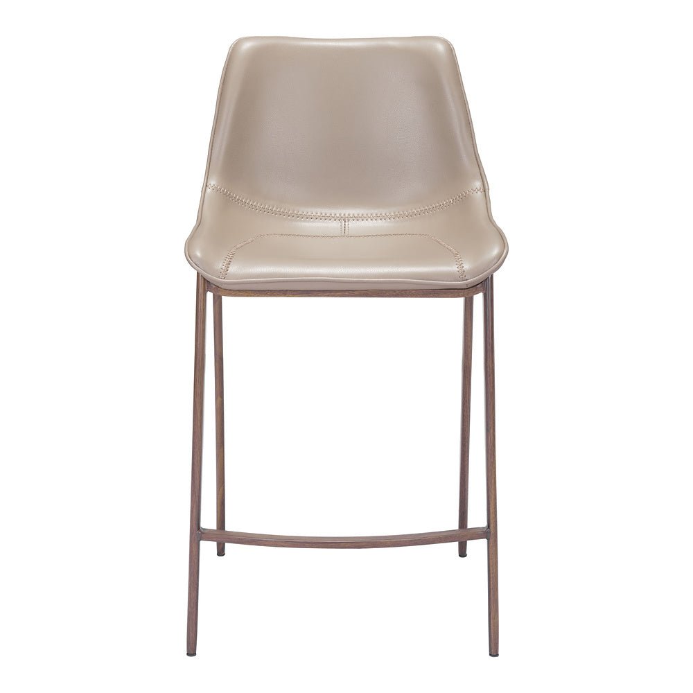 Banco Mostrador para Bar y Barra - ZUO MAGNUS 53x55 101410 - Varios Colores - Asiento y Respaldo Tapizados en Piel Sintética - 101410 - Zuo - NOGAL BEAT - Banco Comercial