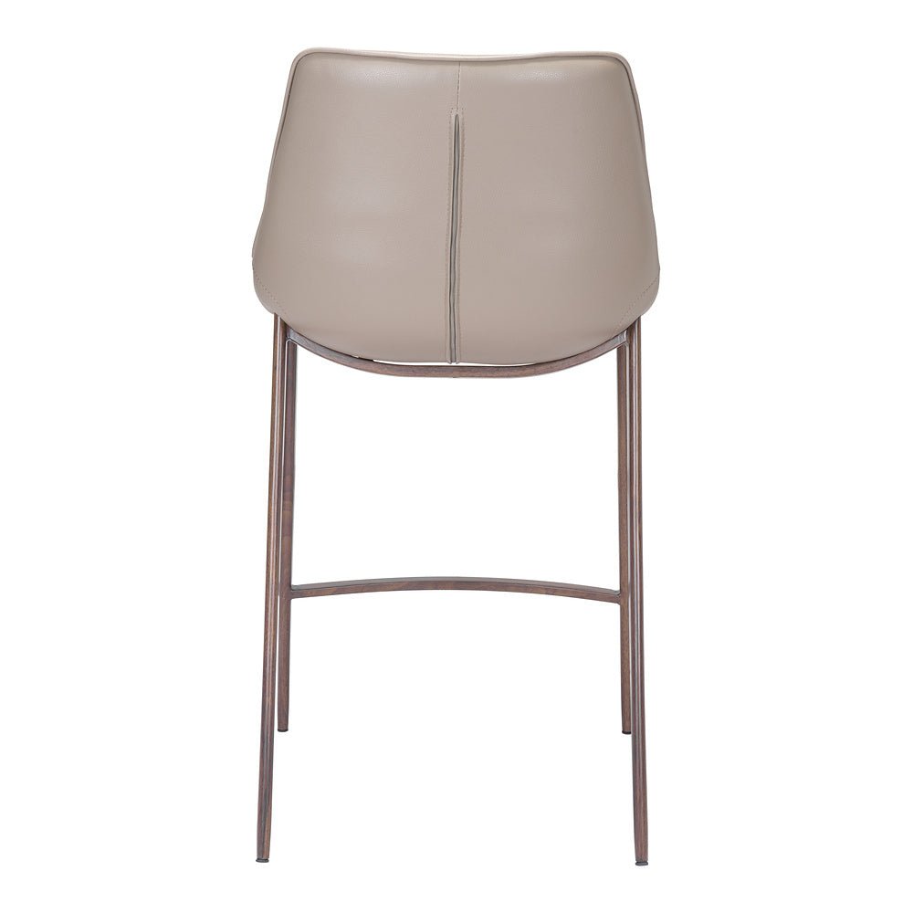 Banco Mostrador para Bar y Barra - ZUO MAGNUS 53x55 101410 - Varios Colores - Asiento y Respaldo Tapizados en Piel Sintética - 101410 - Zuo - NOGAL BEAT - Banco Comercial