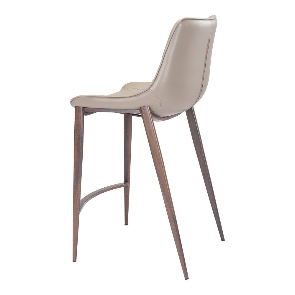 Banco Mostrador para Bar y Barra - ZUO MAGNUS 53x55 101410 - Varios Colores - Asiento y Respaldo Tapizados en Piel Sintética - 101410 - Zuo - NOGAL BEAT - Banco Comercial