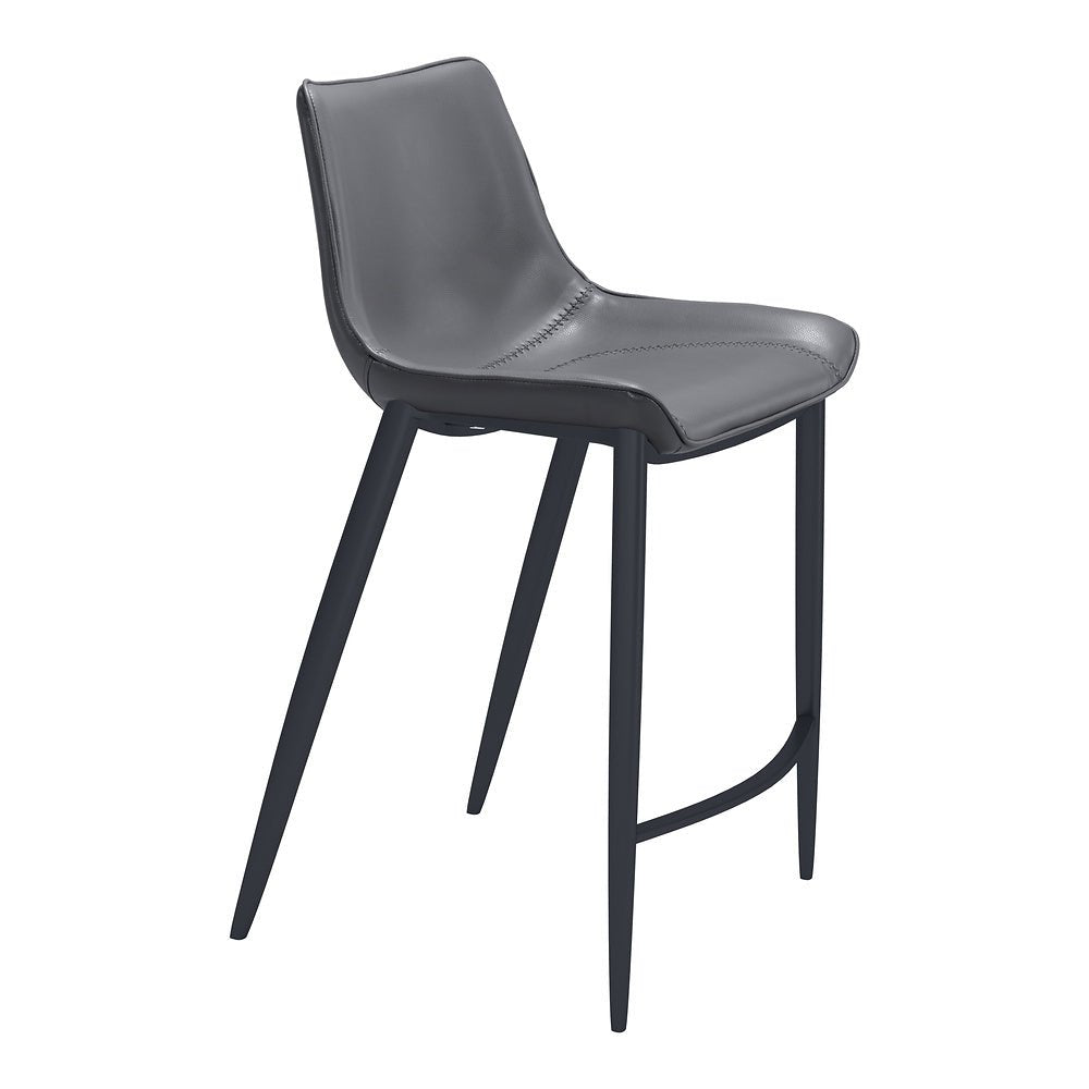Banco Mostrador para Bar y Barra - ZUO MAGNUS 53x55 109392 - Varios Colores - Asiento y Respaldo Tapizados en Piel Sintética - 109392 - Zuo - NOGAL BEAT - Banco Comercial
