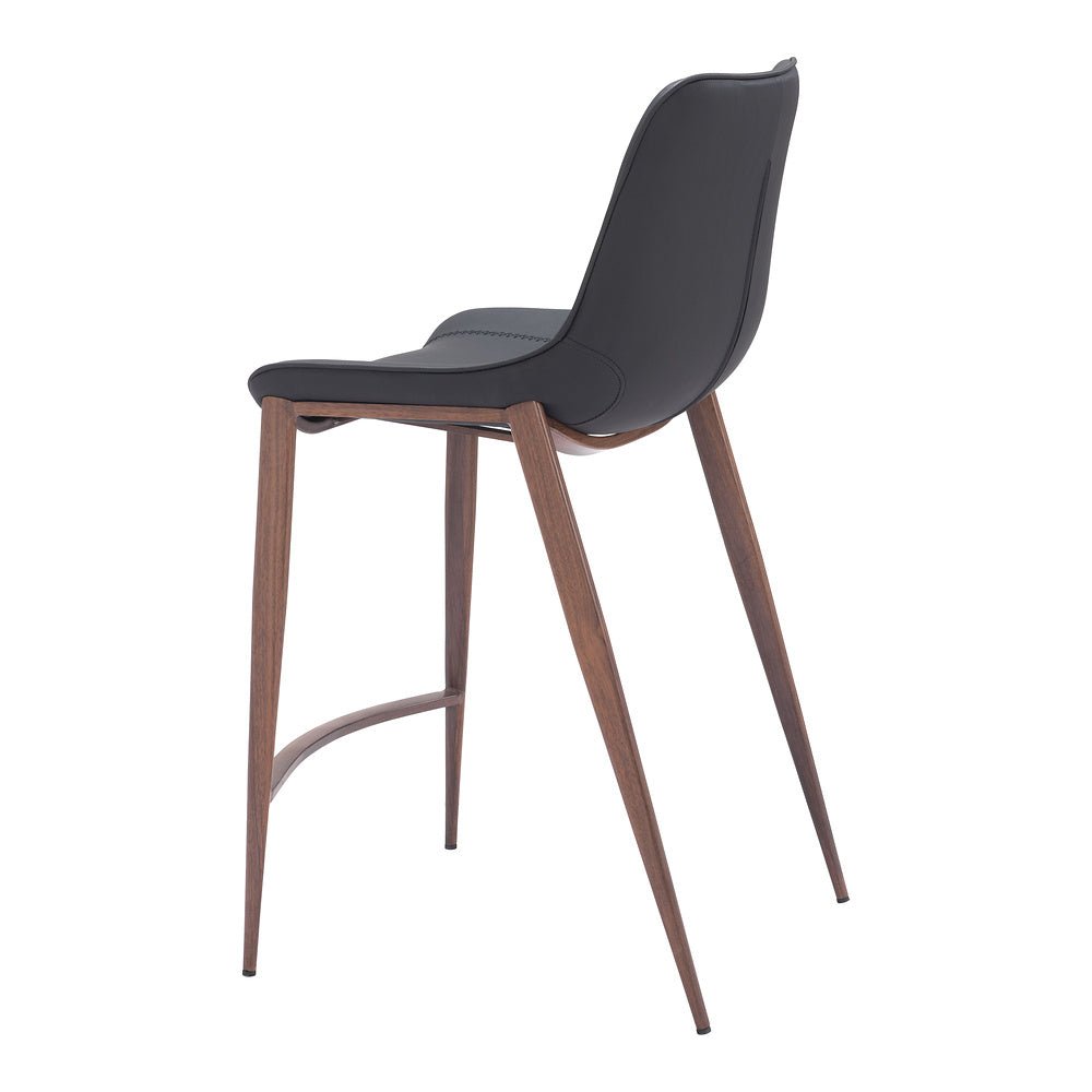 Banco Mostrador para Bar y Barra - ZUO MAGNUS 53x55 109935 - Varios Colores - Asiento y Respaldo Tapizados en Piel Sintética - 109935 - Zuo - NOGAL BEAT - Banco Comercial