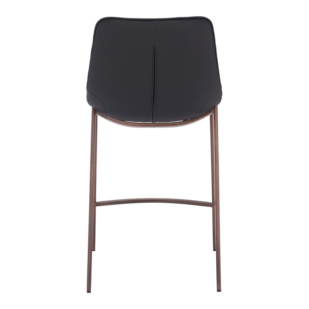 Banco Mostrador para Bar y Barra - ZUO MAGNUS 53x55 109935 - Varios Colores - Asiento y Respaldo Tapizados en Piel Sintética - 109935 - Zuo - NOGAL BEAT - Banco Comercial