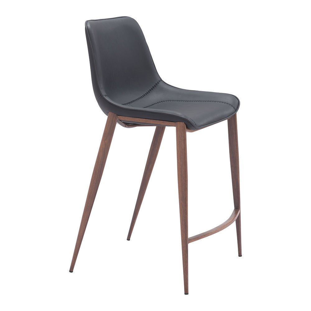 Banco Mostrador para Bar y Barra - ZUO MAGNUS 53x55 109935 - Varios Colores - Asiento y Respaldo Tapizados en Piel Sintética - 109935 - Zuo - NOGAL BEAT - Banco Comercial