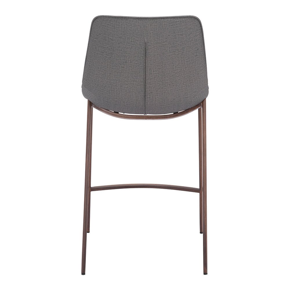Banco Mostrador para Bar y Barra - ZUO MAGNUS 53x55 109936 - Varios Colores - Asiento y Respaldo Tapizados en Piel Sintética - 109936 - Zuo - NOGAL BEAT - Banco Comercial