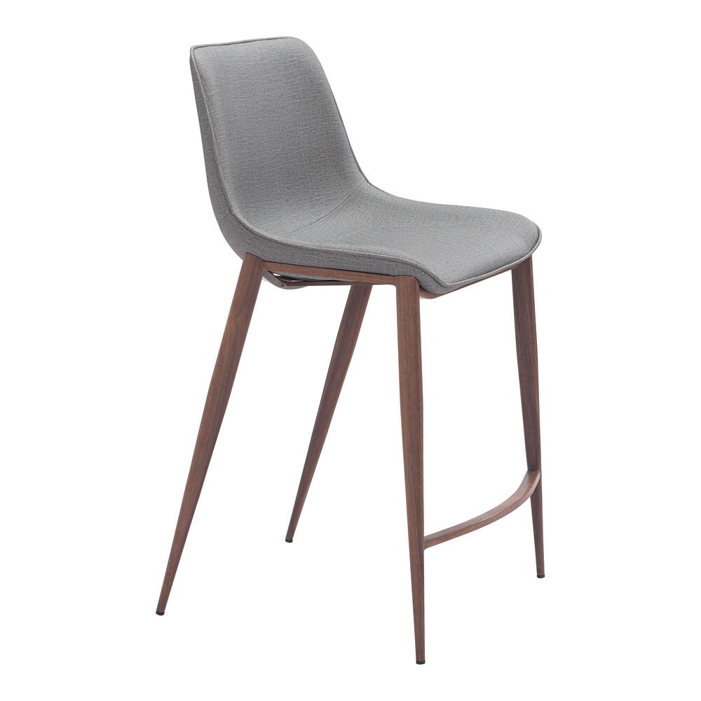 Banco Mostrador para Bar y Barra - ZUO MAGNUS 53x55 109936 - Varios Colores - Asiento y Respaldo Tapizados en Piel Sintética - 109936 - Zuo - NOGAL BEAT - Banco Comercial