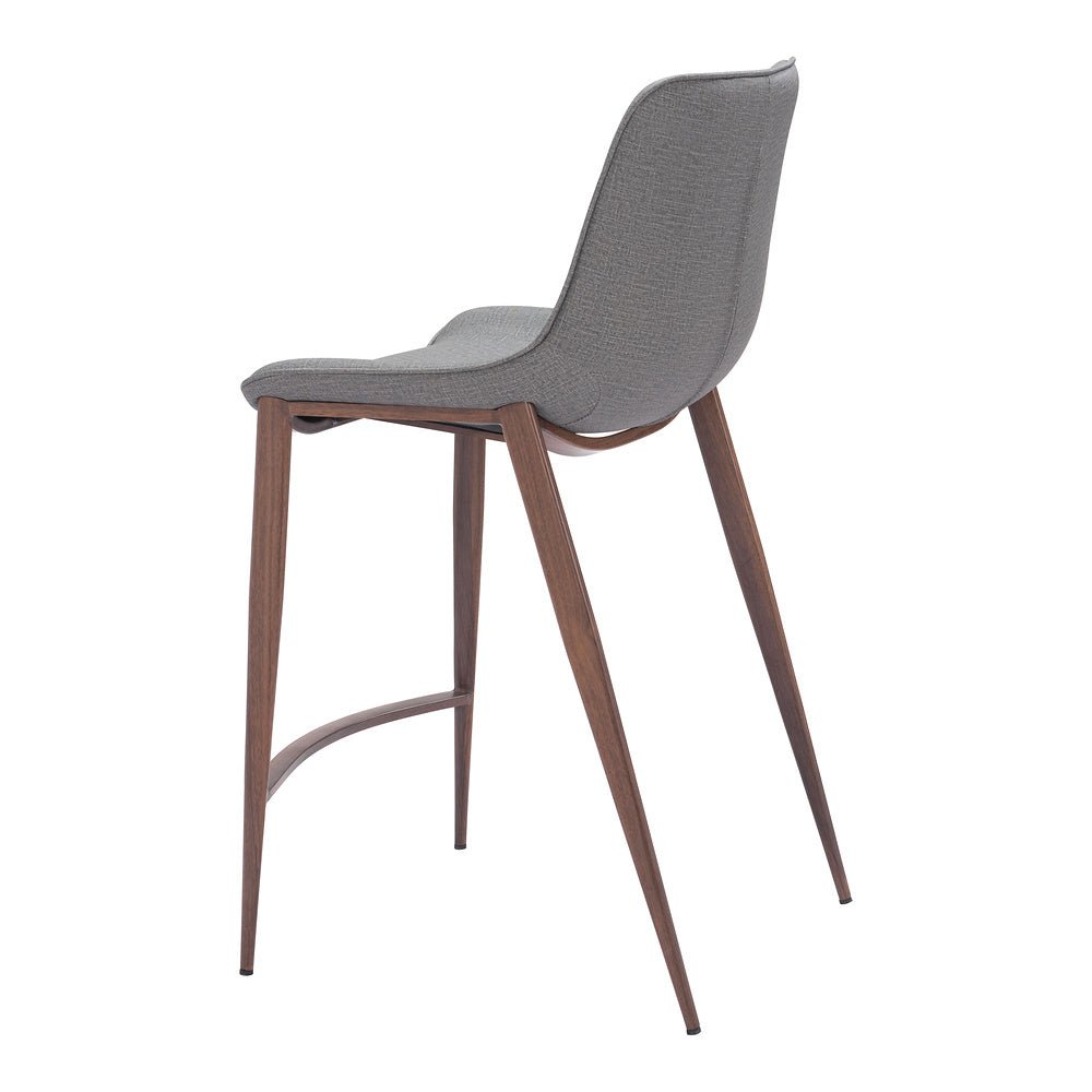 Banco Mostrador para Bar y Barra - ZUO MAGNUS 53x55 109936 - Varios Colores - Asiento y Respaldo Tapizados en Piel Sintética - 109936 - Zuo - NOGAL BEAT - Banco Comercial