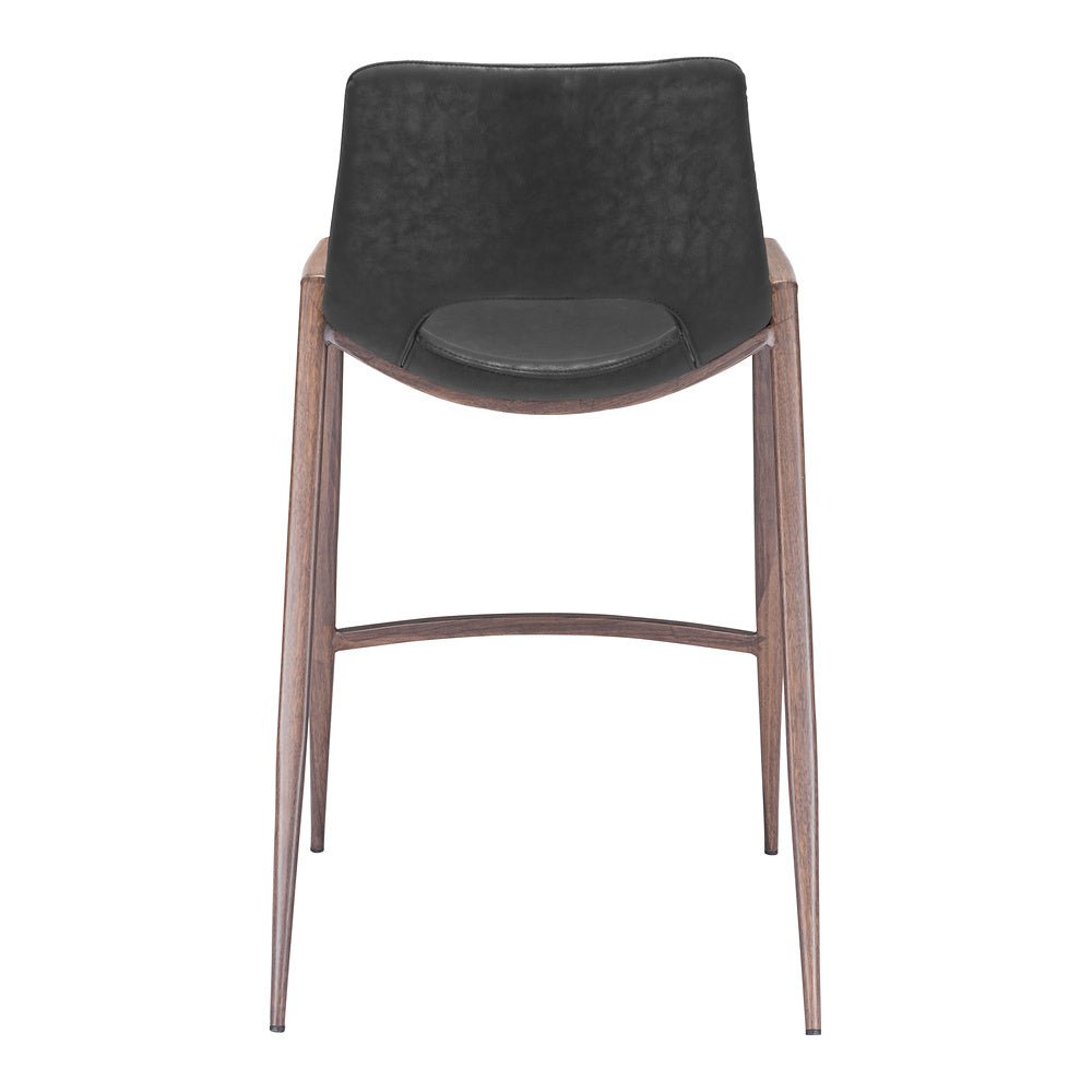 Banco Mostrador para Barra de Hotel - ZUO DESI 52x53 101691 - Varios Colores - Asiento y Respaldo Tapizados en Piel Sintética - 101691 - Zuo - NOGAL BEAT - Banco Comercial