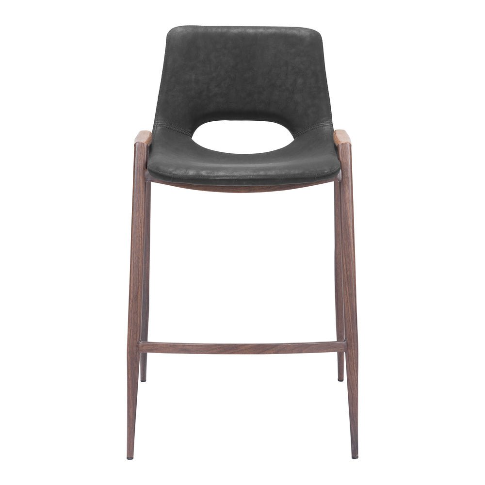 Banco Mostrador para Barra de Hotel - ZUO DESI 52x53 101691 - Varios Colores - Asiento y Respaldo Tapizados en Piel Sintética - 101691 - Zuo - NOGAL BEAT - Banco Comercial