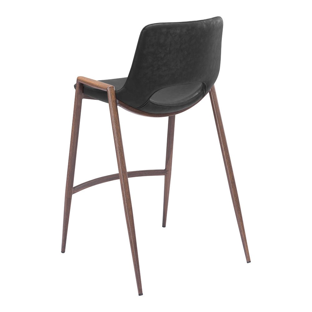 Banco Mostrador para Barra de Hotel - ZUO DESI 52x53 101691 - Varios Colores - Asiento y Respaldo Tapizados en Piel Sintética - 101691 - Zuo - NOGAL BEAT - Banco Comercial
