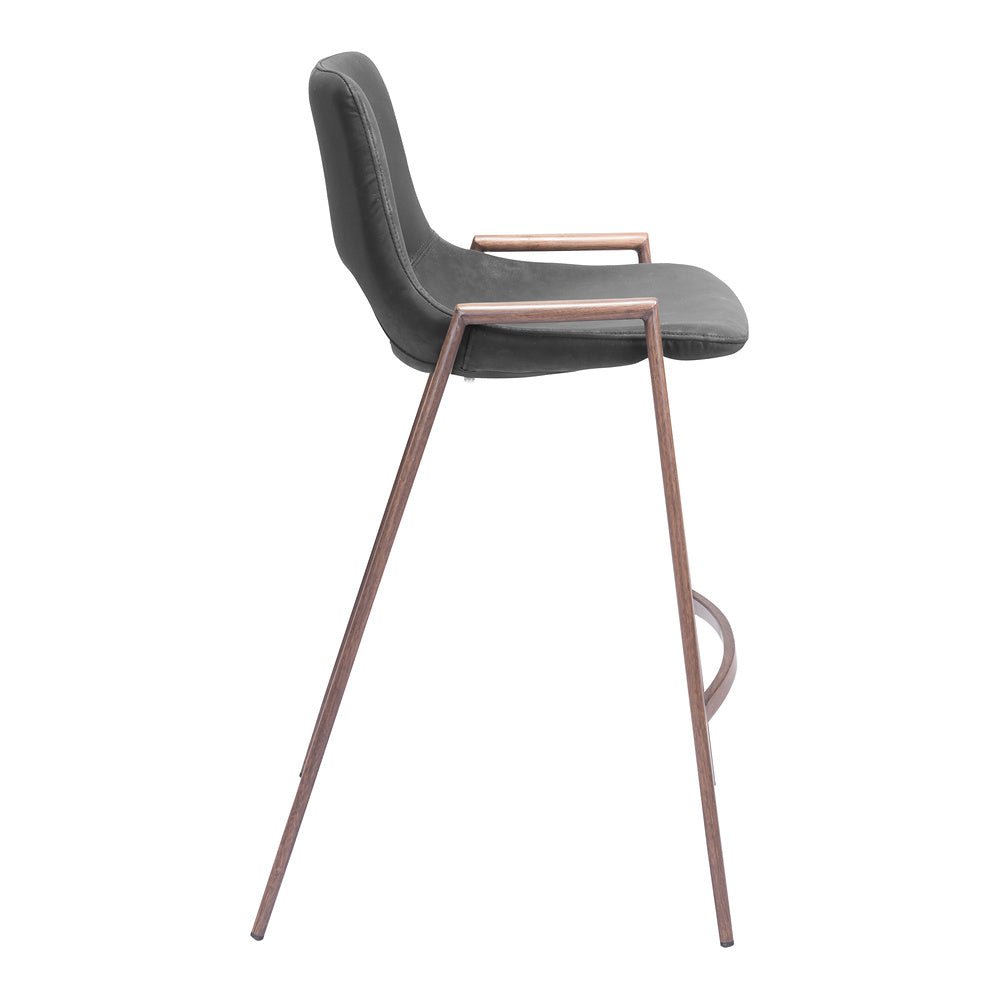 Banco Mostrador para Barra de Hotel - ZUO DESI 52x53 101691 - Varios Colores - Asiento y Respaldo Tapizados en Piel Sintética - 101691 - Zuo - NOGAL BEAT - Banco Comercial
