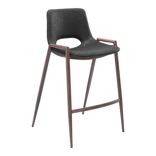 Banco Mostrador para Barra de Hotel - ZUO DESI 52x53 101691 - Varios Colores - Asiento y Respaldo Tapizados en Piel Sintética - 101691 - Zuo - NOGAL BEAT - Banco Comercial