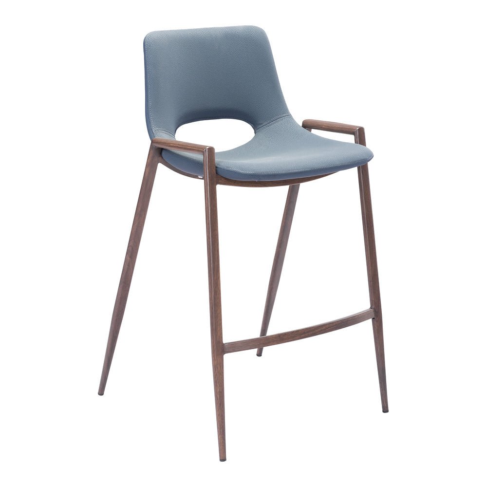 Banco Mostrador para Barra de Hotel - ZUO DESI 52x53 101692 - Varios Colores - Asiento y Respaldo Tapizados en Piel Sintética - 101692 - Zuo - NOGAL BEAT - Banco Comercial