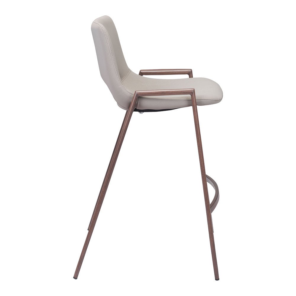 Banco Mostrador para Barra de Hotel - ZUO DESI 52x53 101693 - Varios Colores - Asiento y Respaldo Tapizados en Piel Sintética - 101693 - Zuo - NOGAL BEAT - Banco Comercial