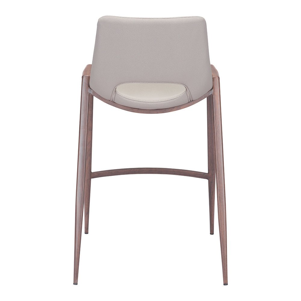 Banco Mostrador para Barra de Hotel - ZUO DESI 52x53 101693 - Varios Colores - Asiento y Respaldo Tapizados en Piel Sintética - 101693 - Zuo - NOGAL BEAT - Banco Comercial