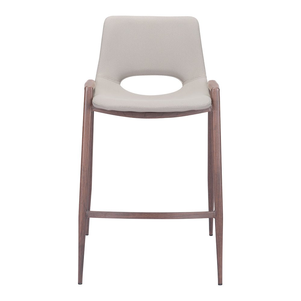 Banco Mostrador para Barra de Hotel - ZUO DESI 52x53 101693 - Varios Colores - Asiento y Respaldo Tapizados en Piel Sintética - 101693 - Zuo - NOGAL BEAT - Banco Comercial