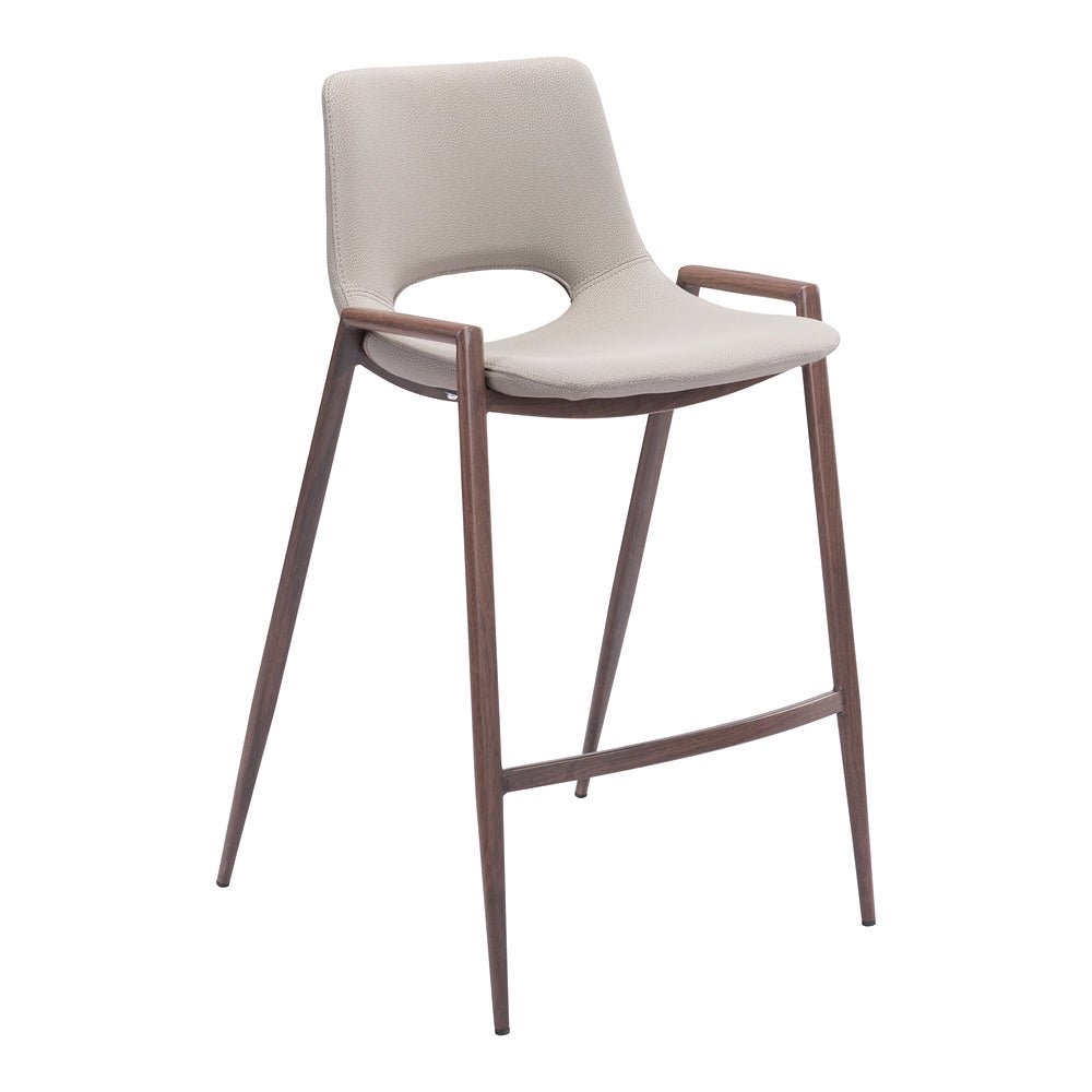 Banco Mostrador para Barra de Hotel - ZUO DESI 52x53 101693 - Varios Colores - Asiento y Respaldo Tapizados en Piel Sintética - 101693 - Zuo - NOGAL BEAT - Banco Comercial